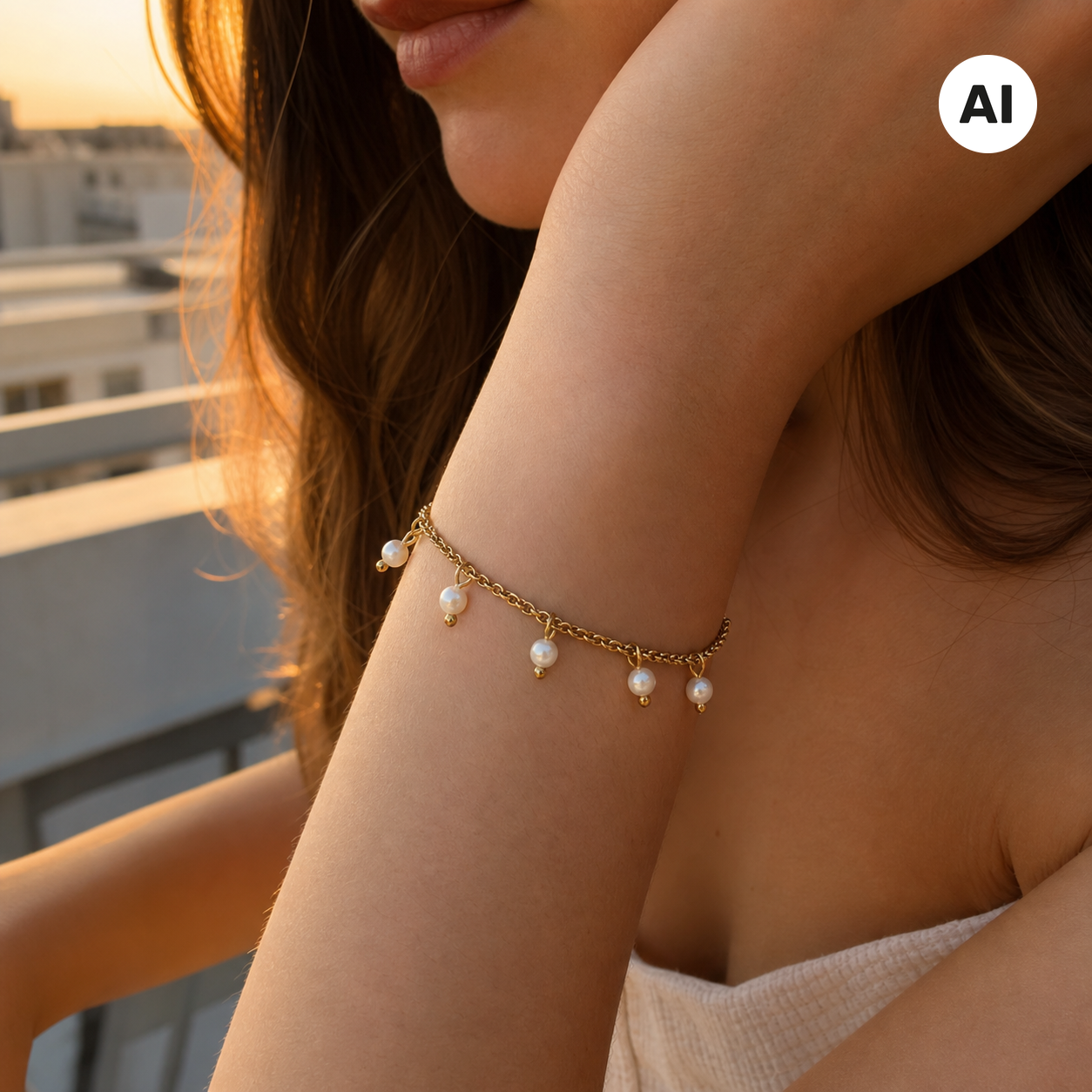 LIANOA Armband Perle gold