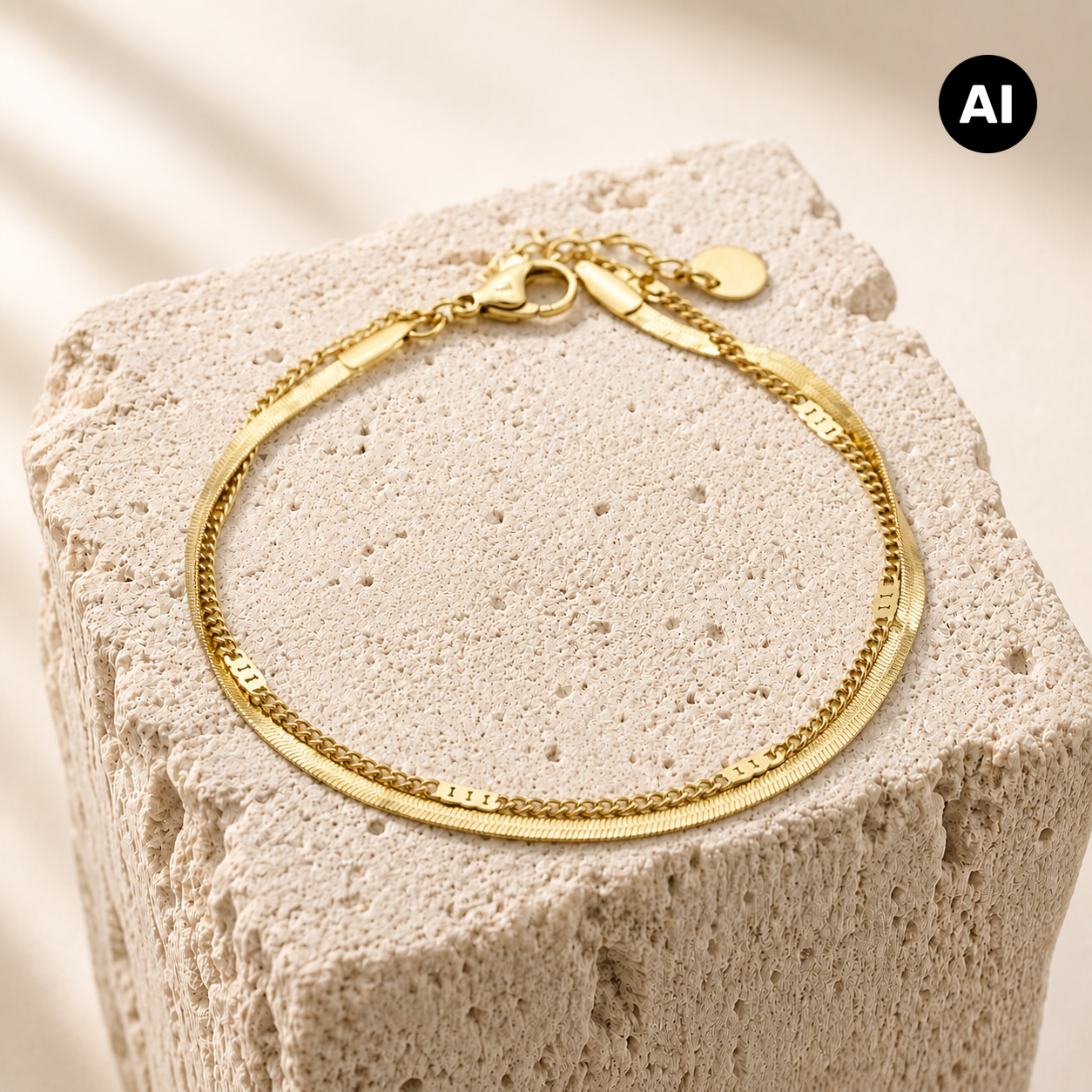 LIANOA Doppel-Armband gold