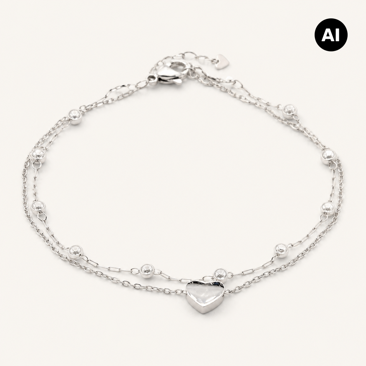 LIANOA Doppel-Armband silber
