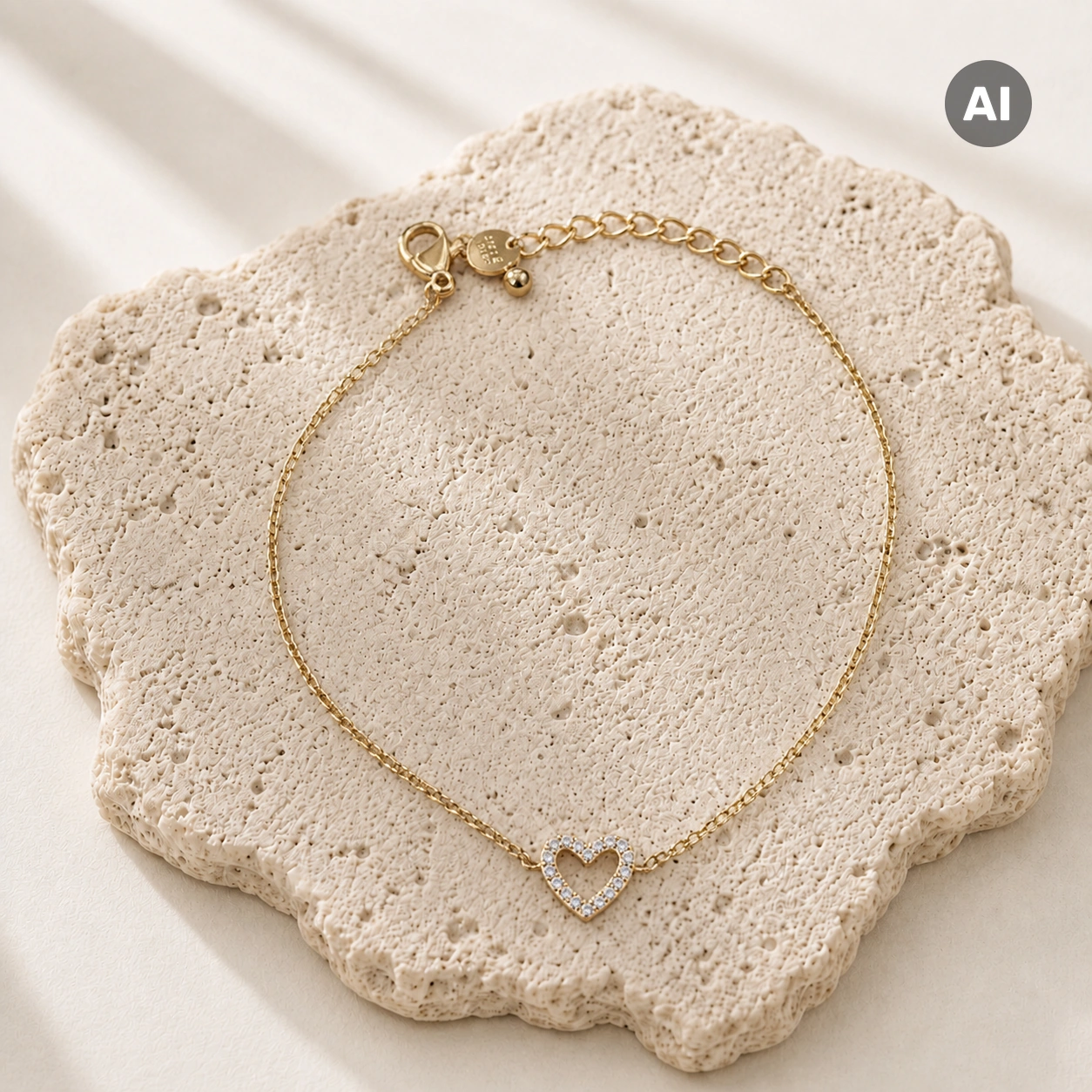 Armband mit Herz-Element, goldfarben