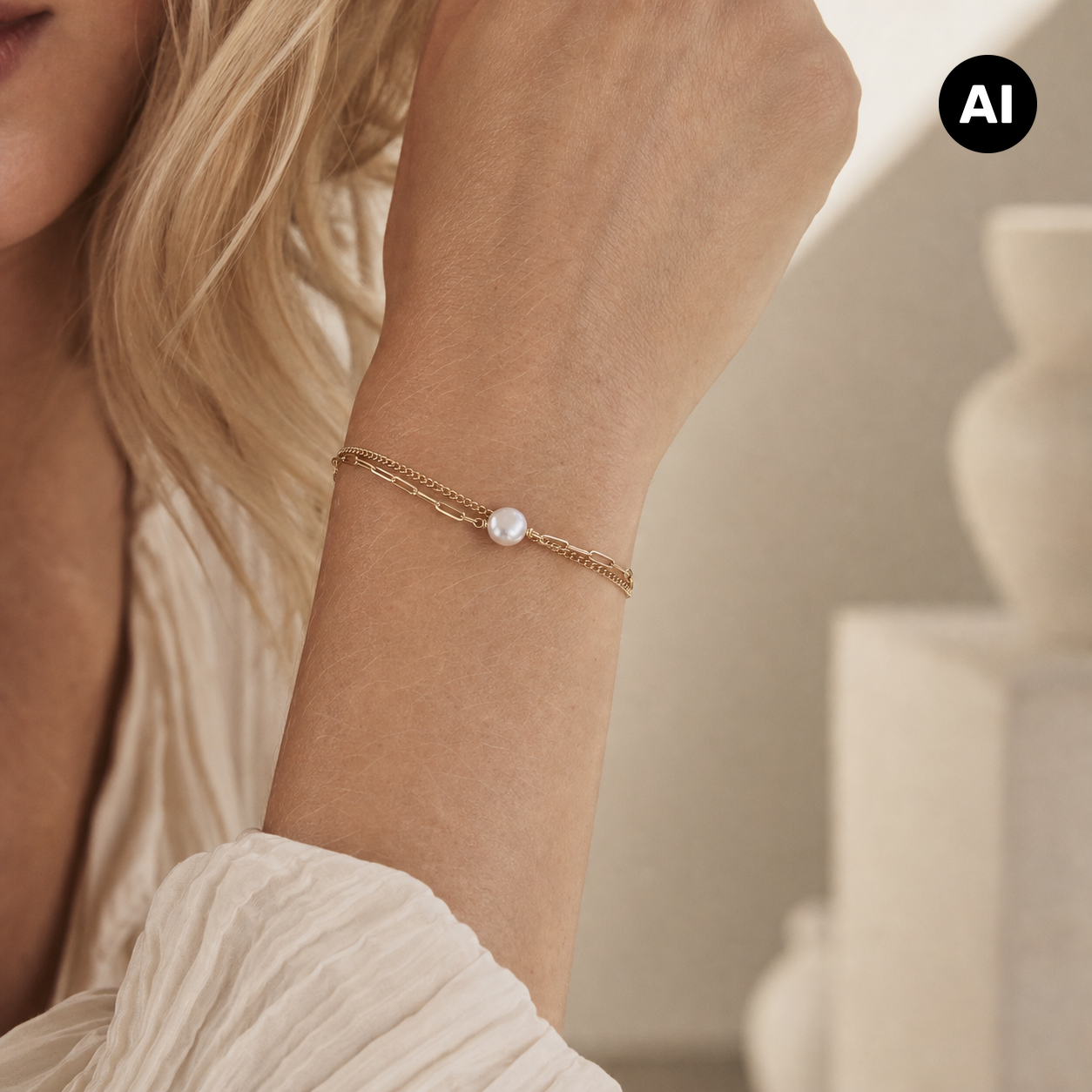 LIANOA Armband Perle gold