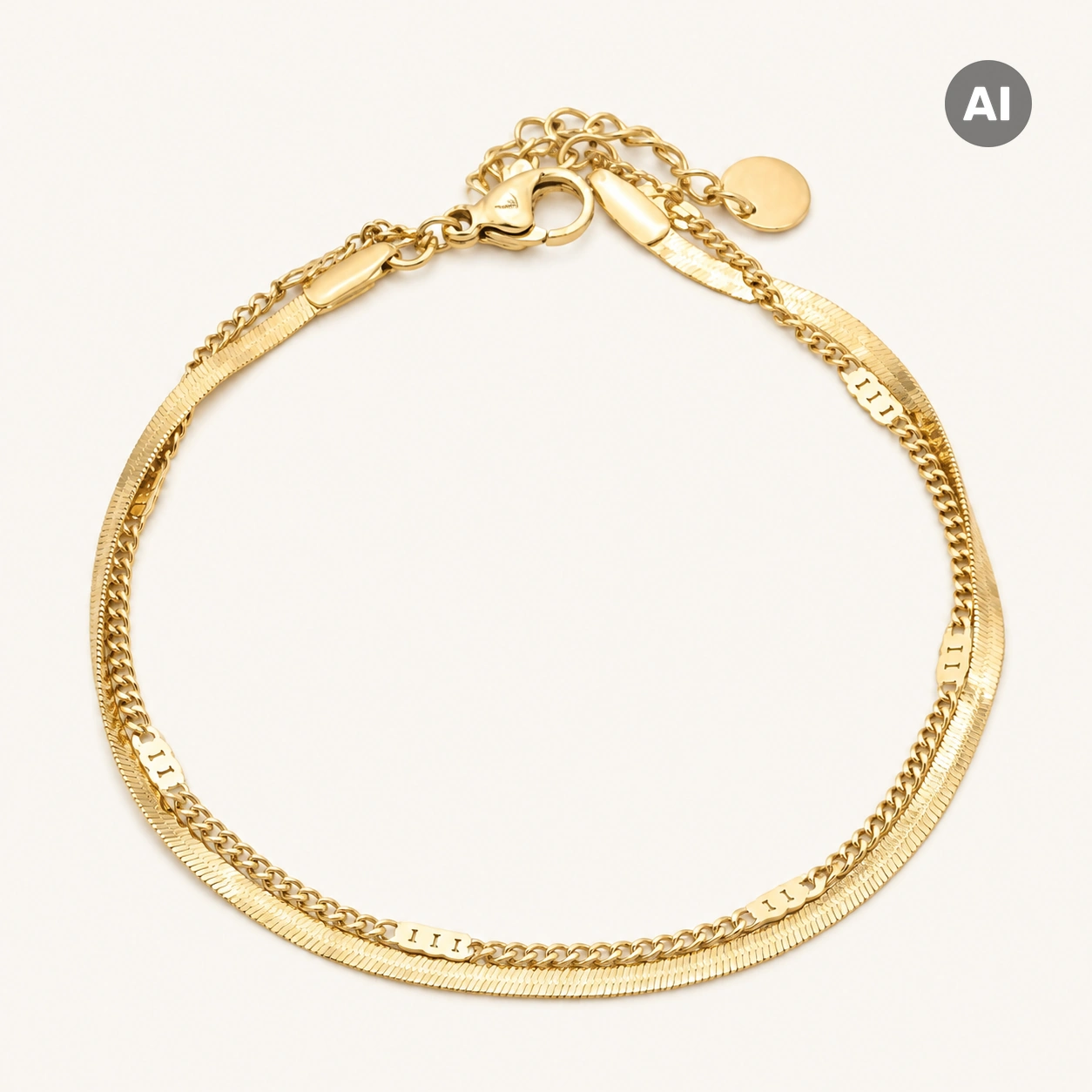 LIANOA Doppel-Armband gold