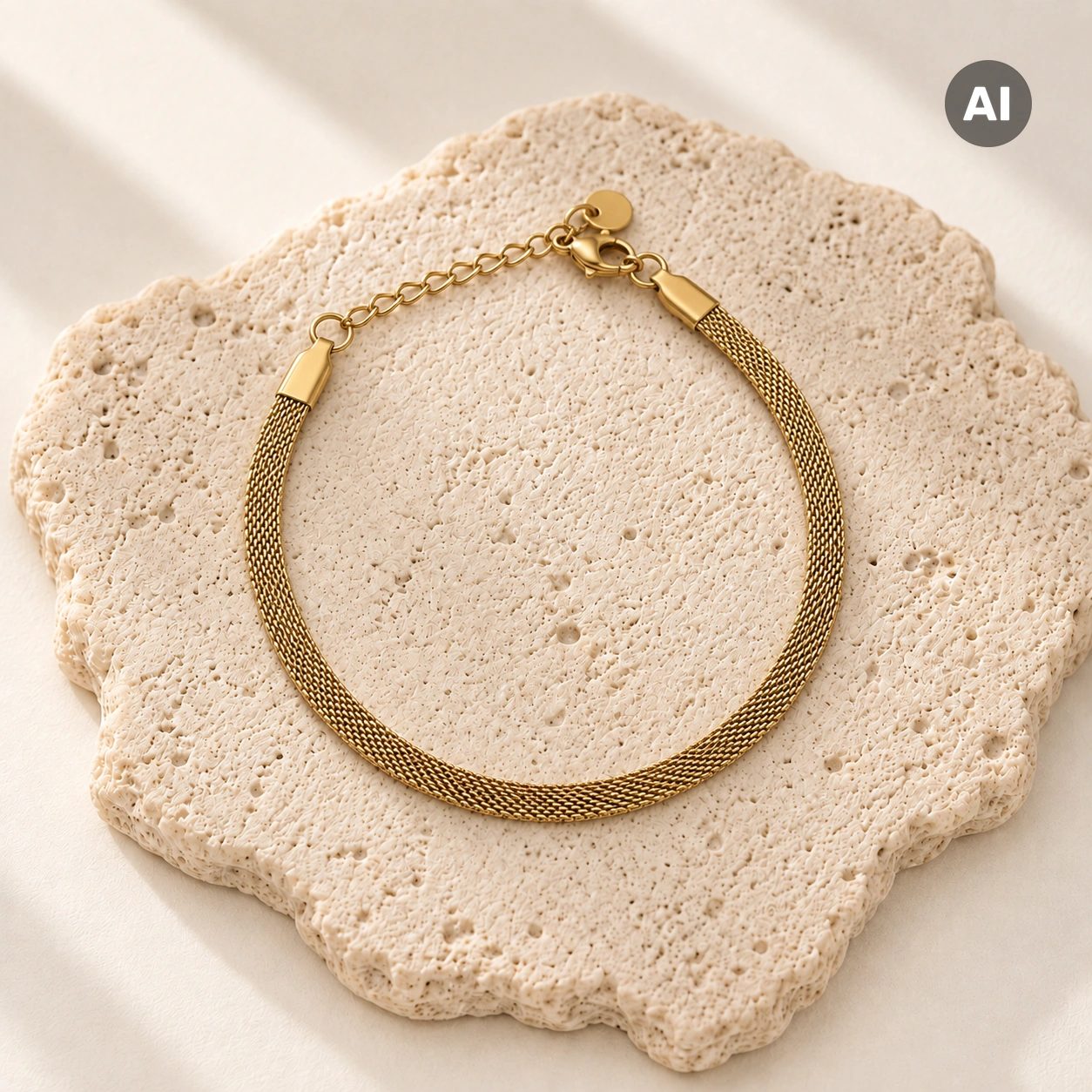Armband mit feiner Struktur, goldfarben