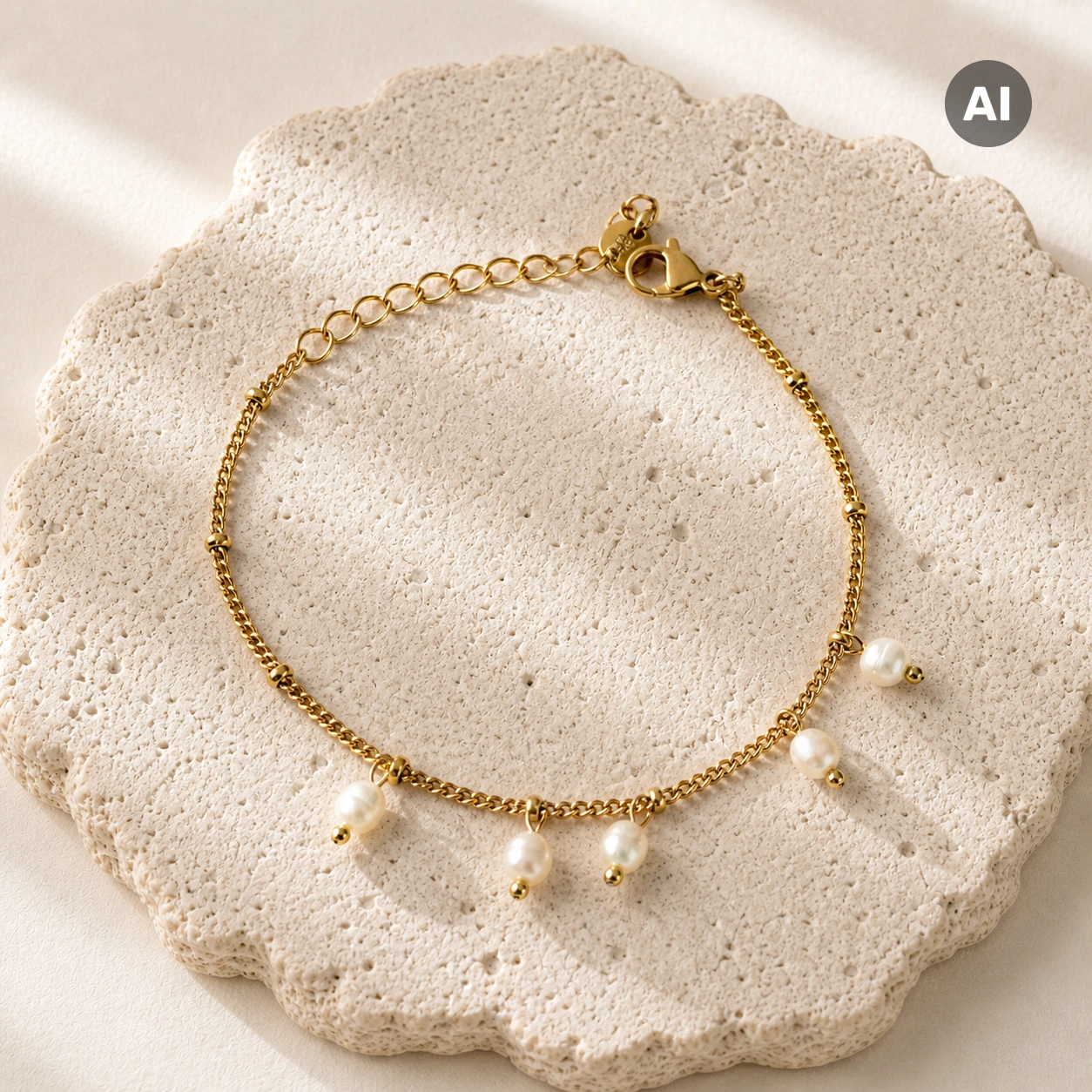 LIANOA Perlen Armband gold