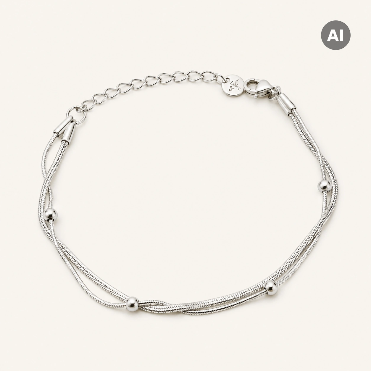 LIANOA Doppel-Armband silber