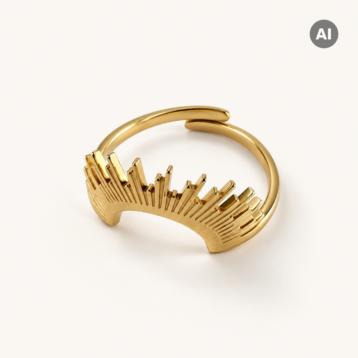 Ring mit Sonne, goldfarben