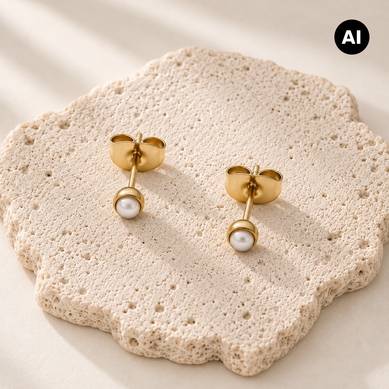 LIANOA Perlen Ohrstecker gold