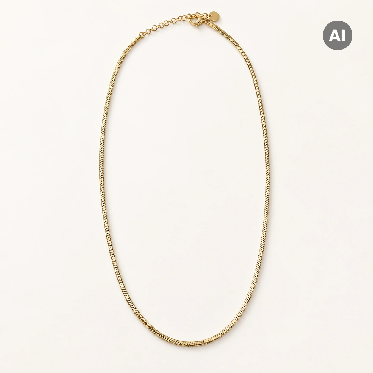Halskette mit glatter Schlangenkette und Verlängerung, goldfarben