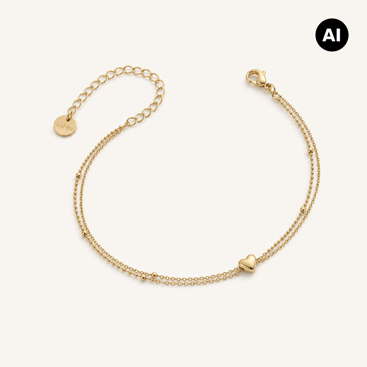 LIANOA Armband Herz gold