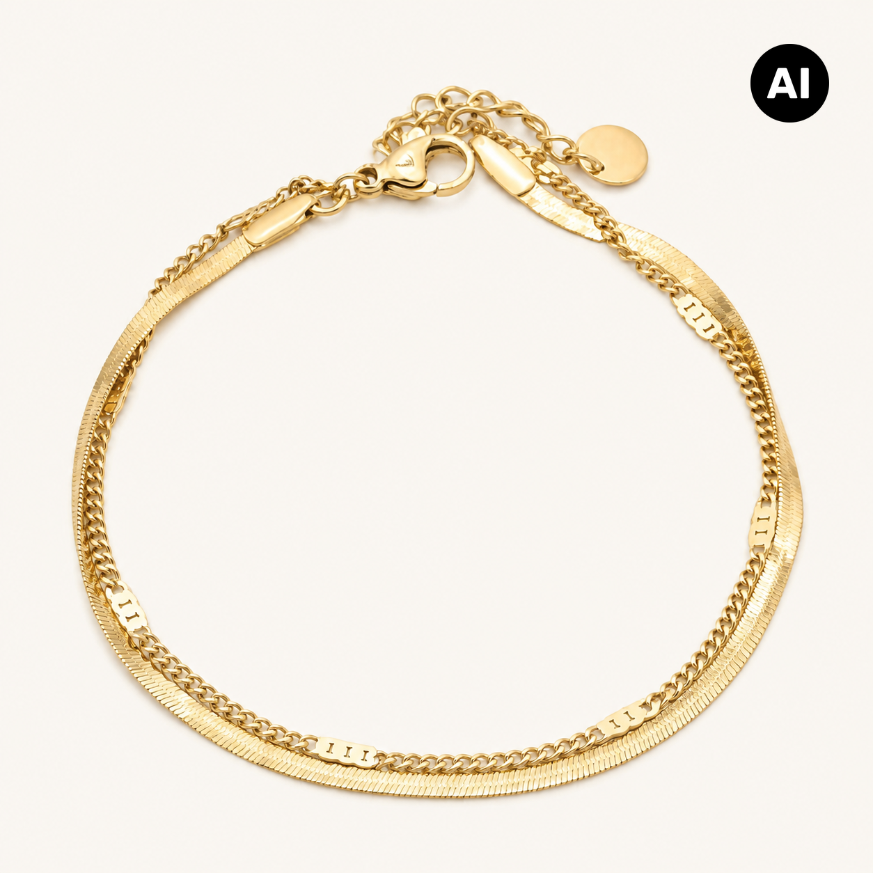 LIANOA Doppel-Armband gold