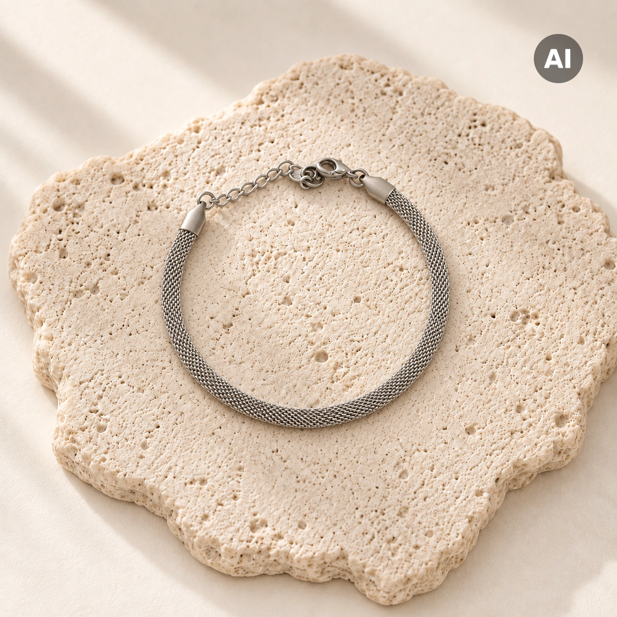 Armband mit feiner Struktur, silberfarben