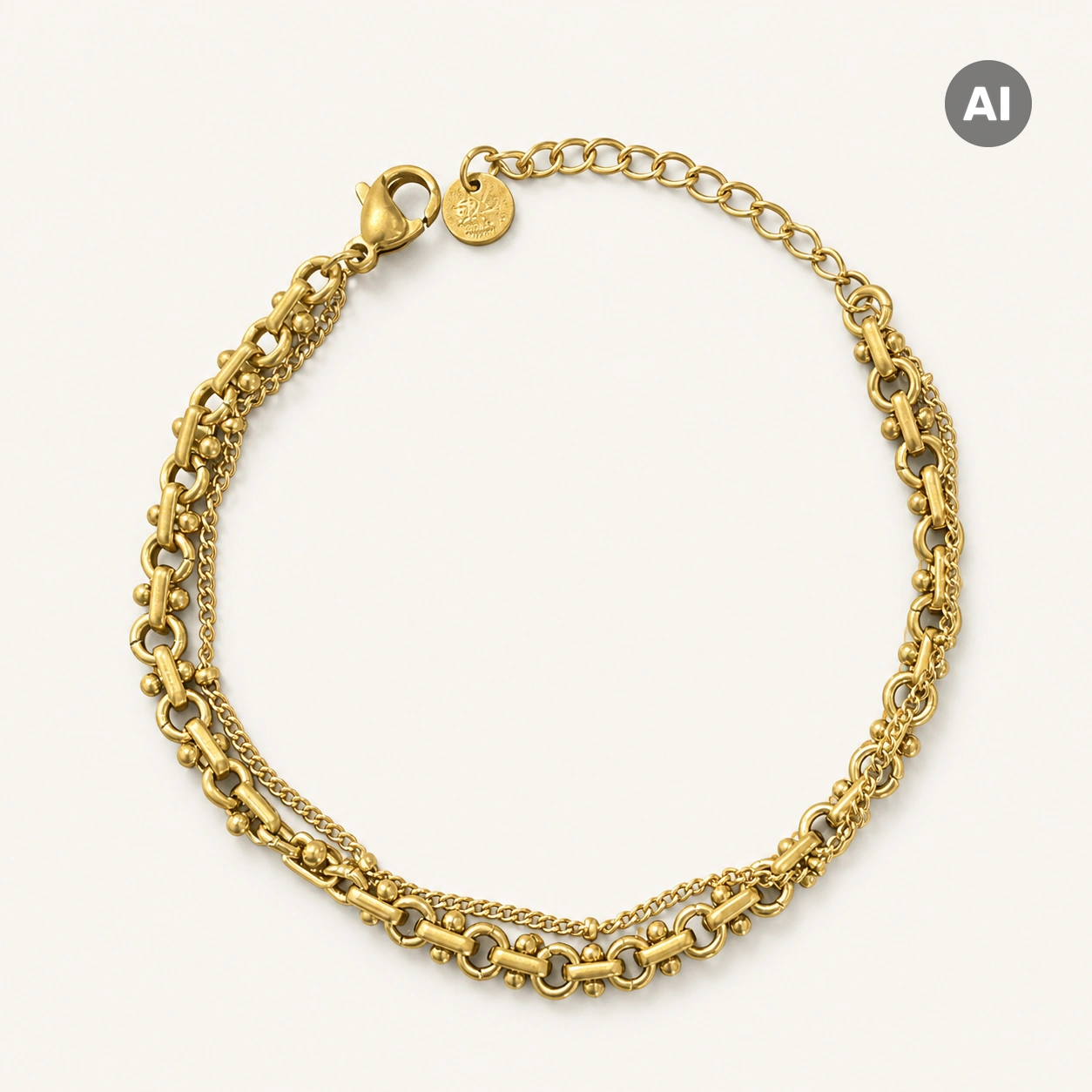 LIANOA Doppel-Armband gold