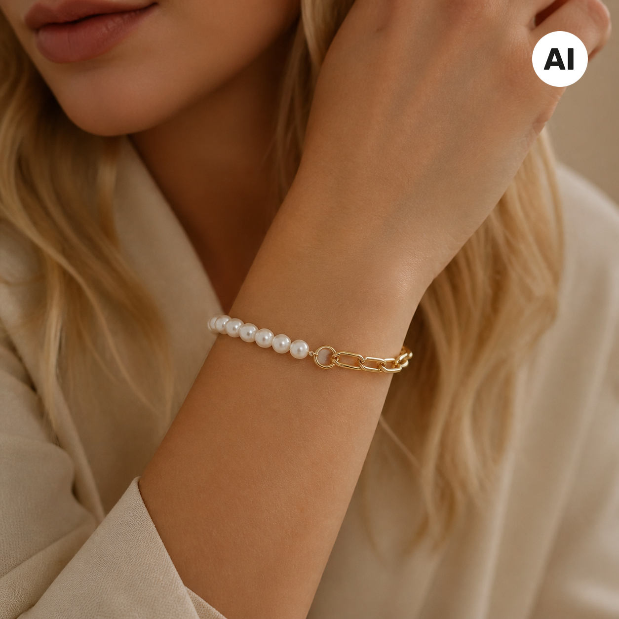 LIANOA Perlen Armband gold