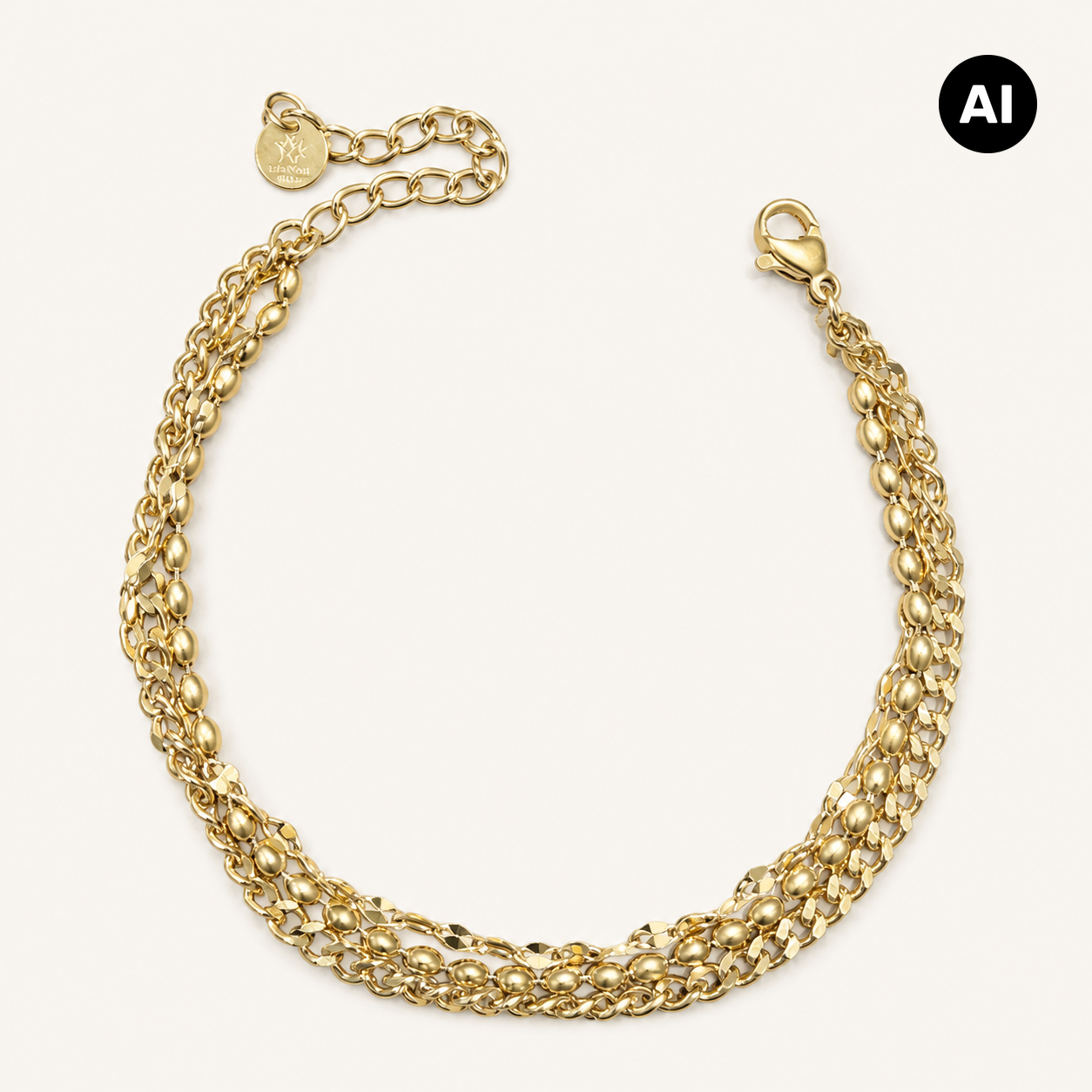LIANOA Doppel-Armband gold