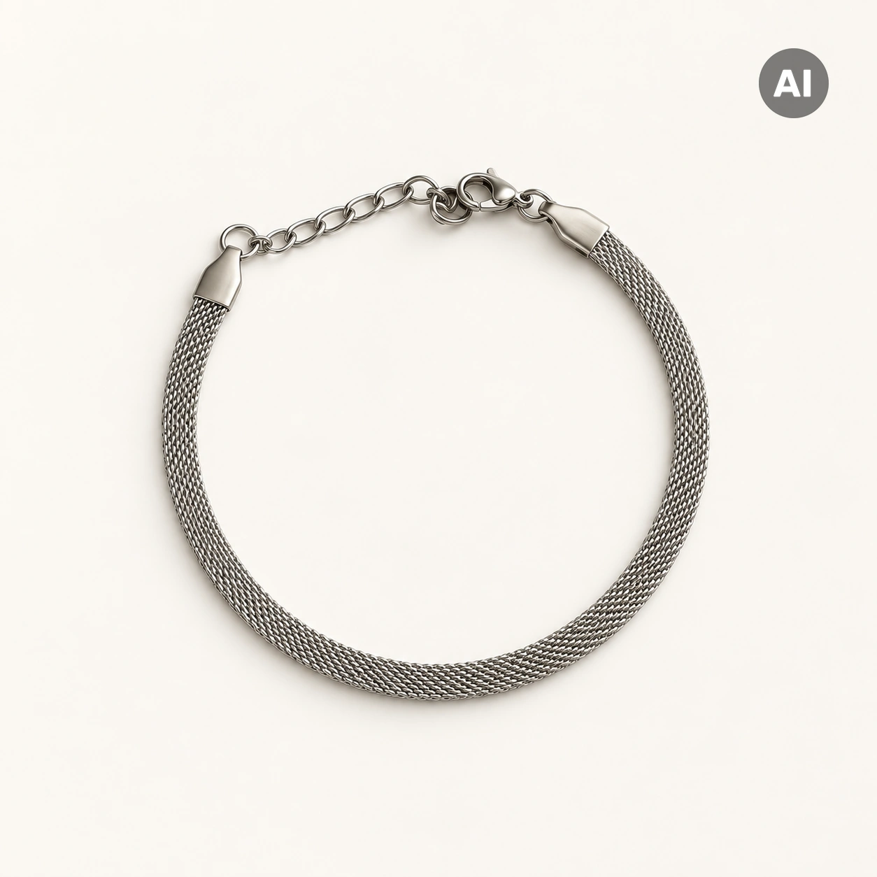 Armband mit feiner Struktur, silberfarben