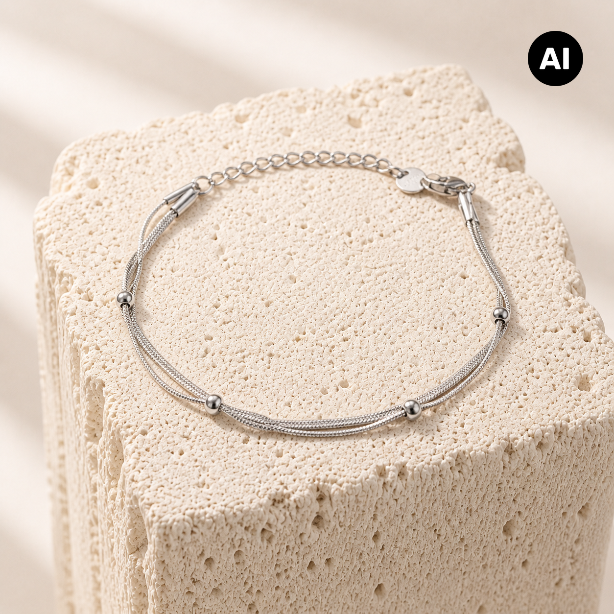 LIANOA Doppel-Armband silber