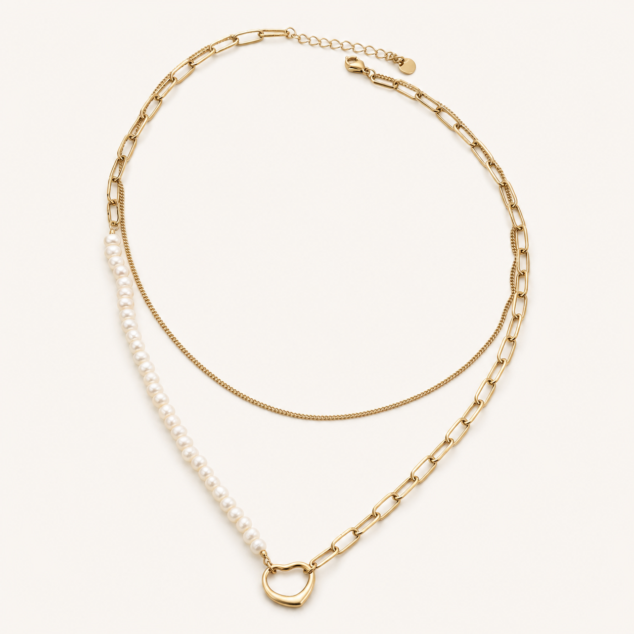 LIANOA Halskette Perlen gold