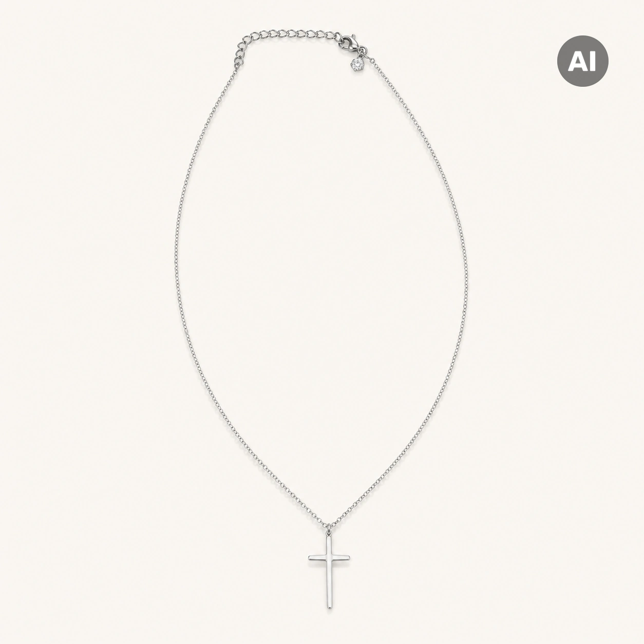 LIANOA Kreuz Halskette silber