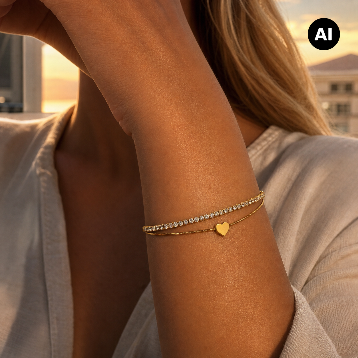 LIANOA Armband Herz gold