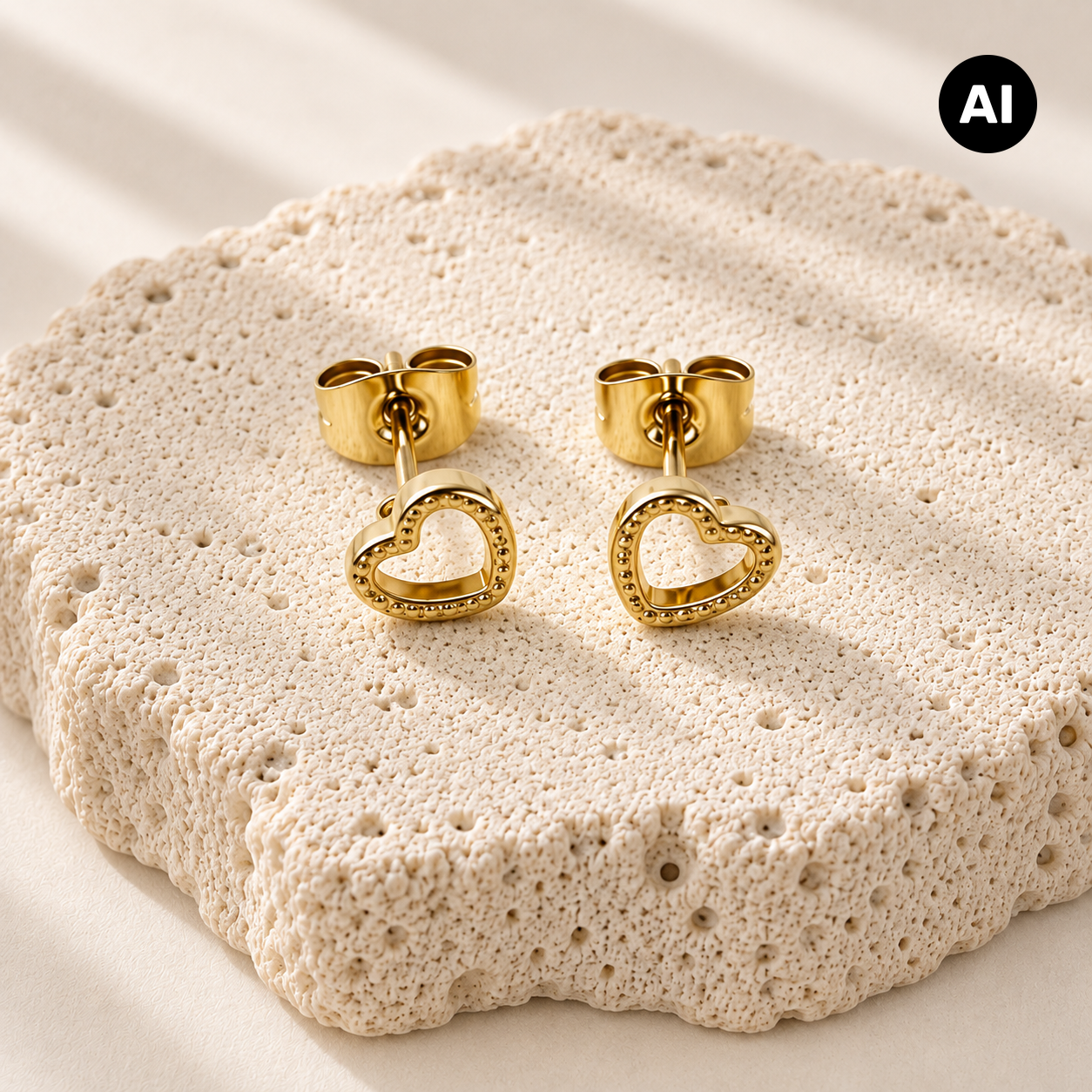 LIANOA Herz Ohrstecker gold