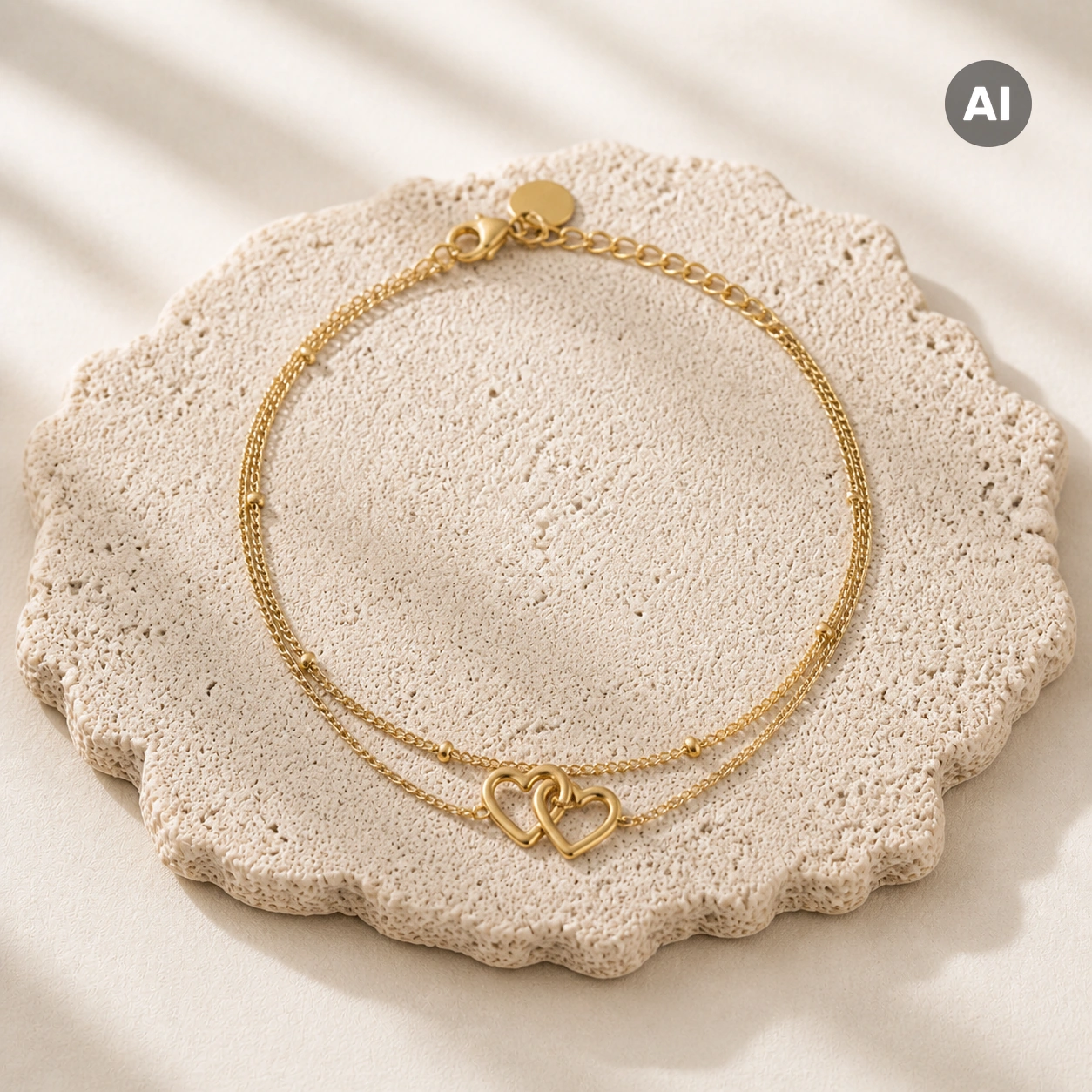 LIANOA Herz Doppel-Armband gold