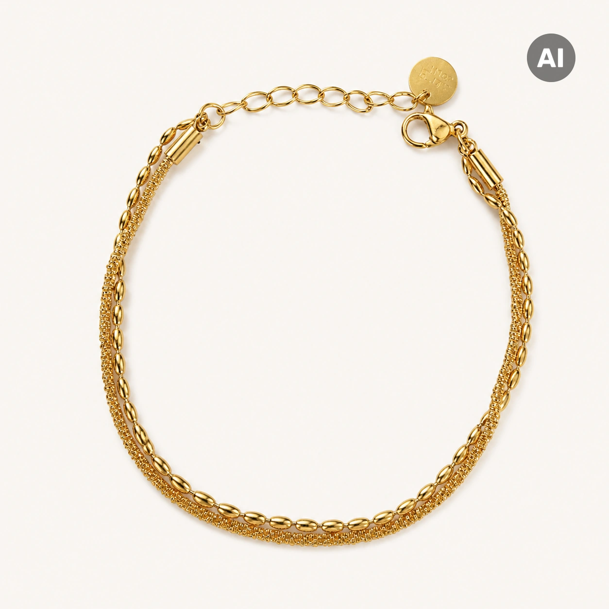 LIANOA Doppel-Armband gold