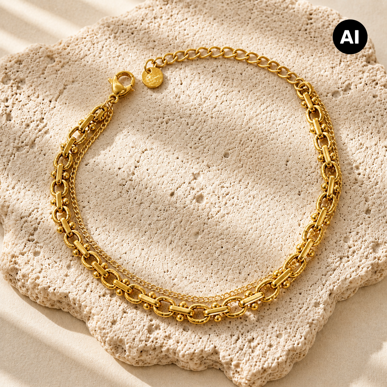 LIANOA Doppel-Armband gold