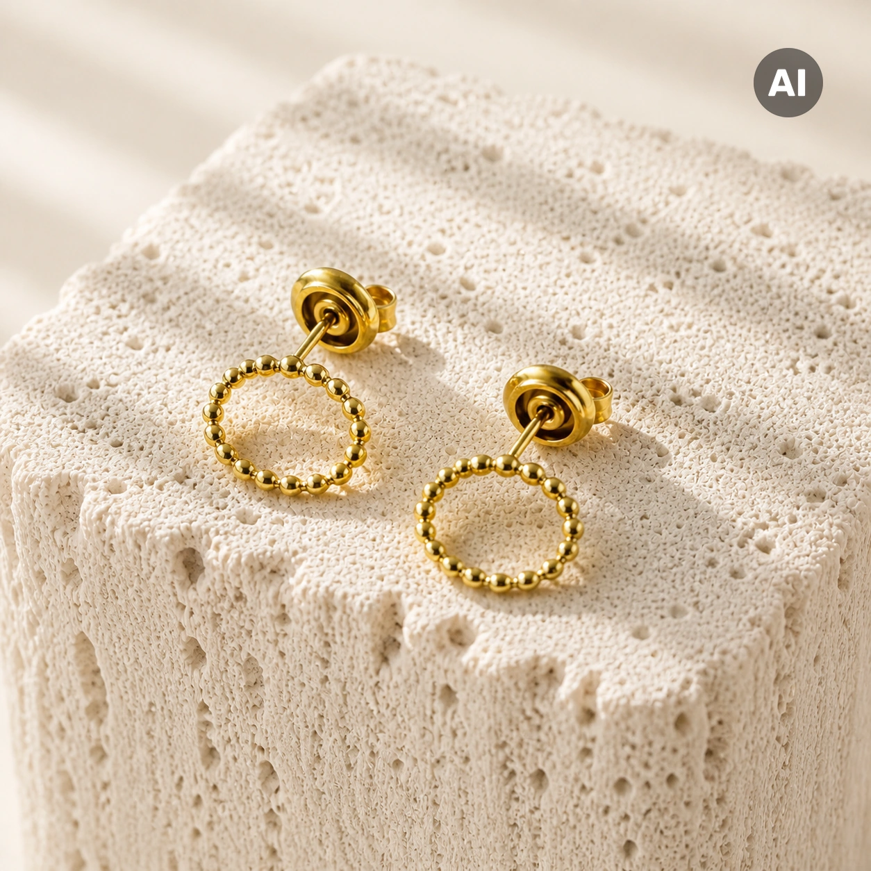 Ohrstecker mit Kugeln, goldfarben