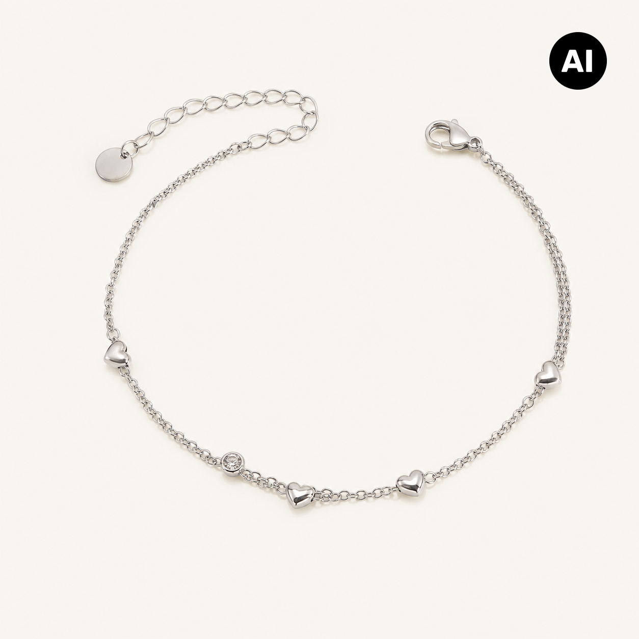 LIANOA Armband Herz silber