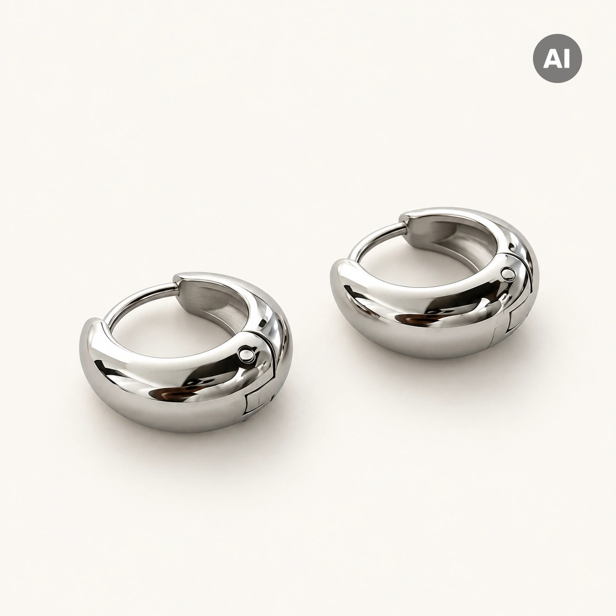 LIANOA Creole silber Ø13mm / Breite 3-5mm