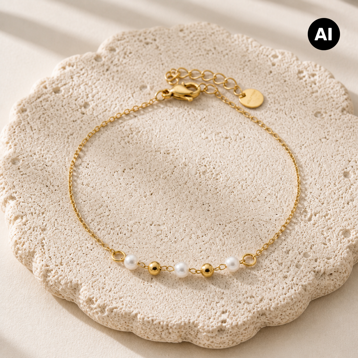 LIANOA Perlen Armband gold