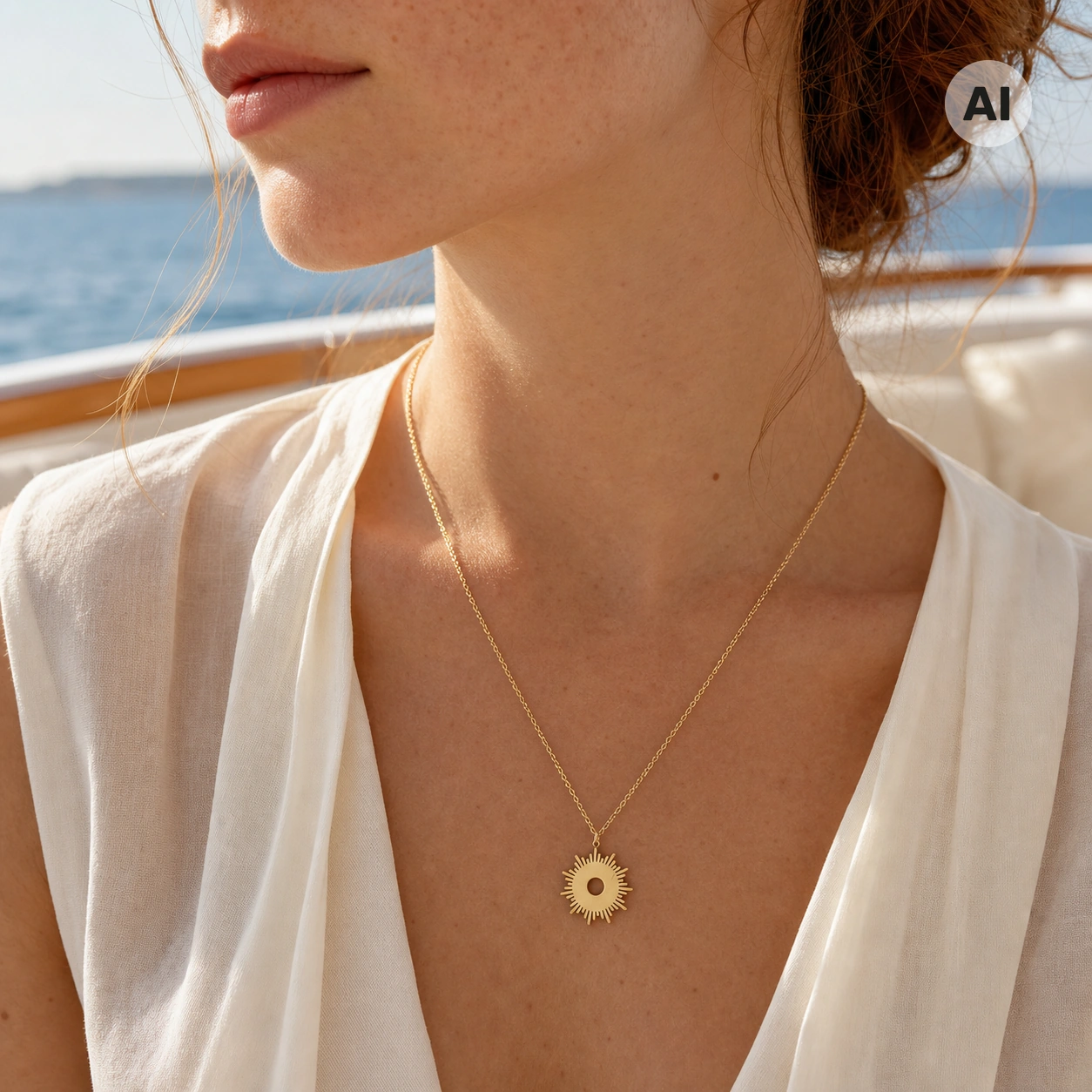 LIANOA Sonne Halskette gold
