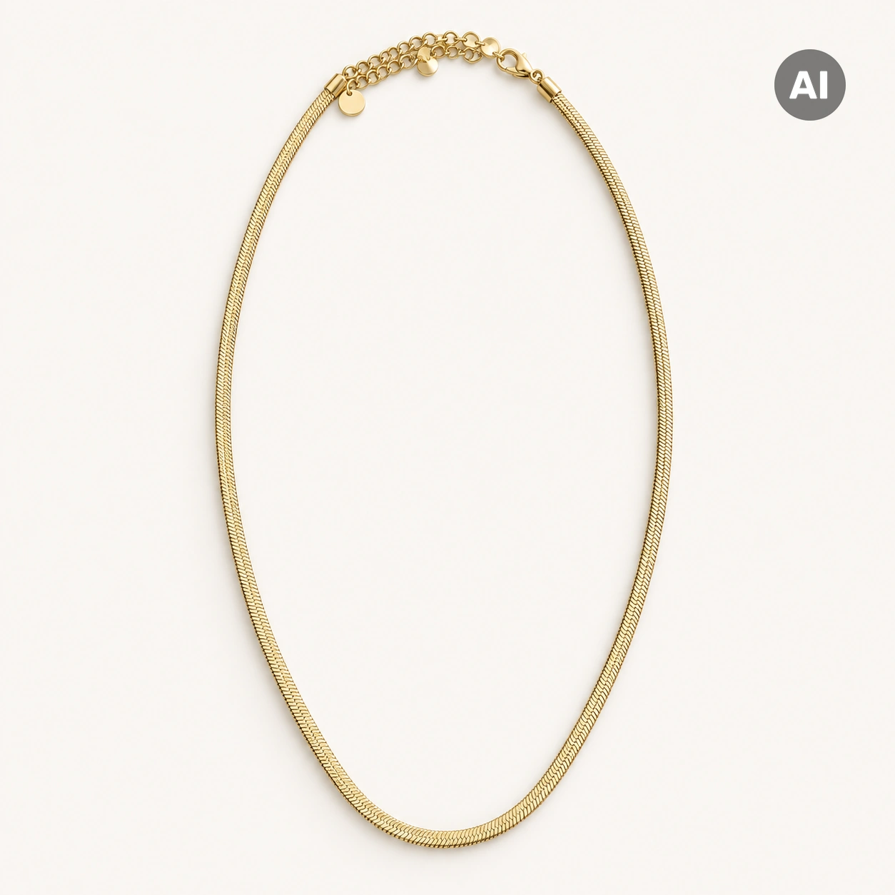Halskette mit Fischgrätkette und Verlängerung, goldfarben