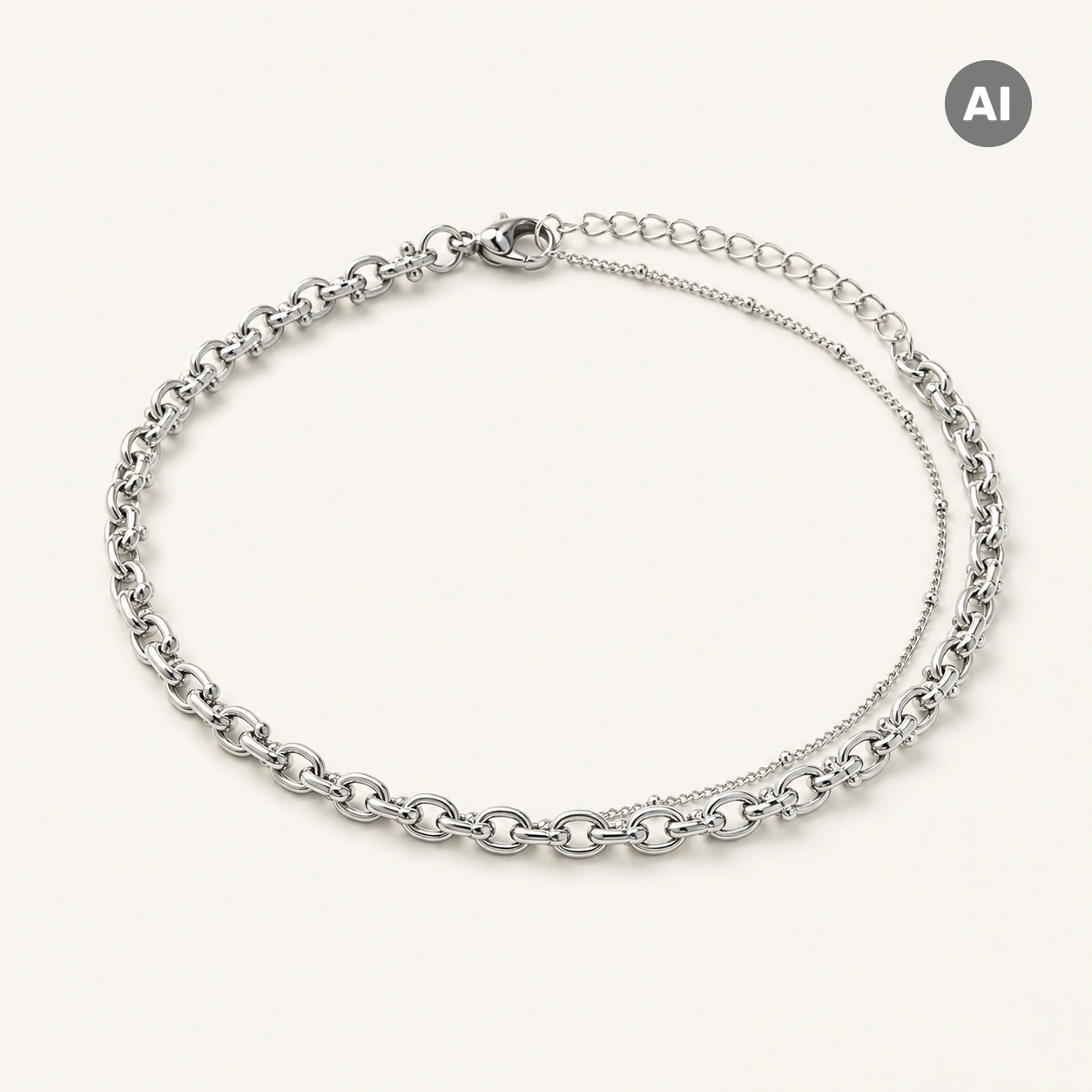 LIANOA Doppel-Armband silber