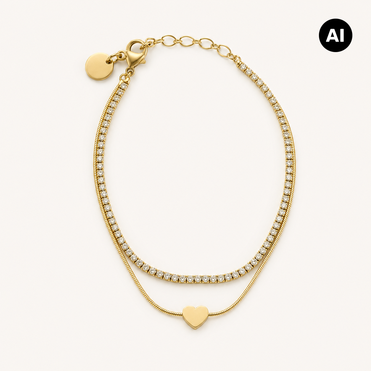 LIANOA Armband Herz gold
