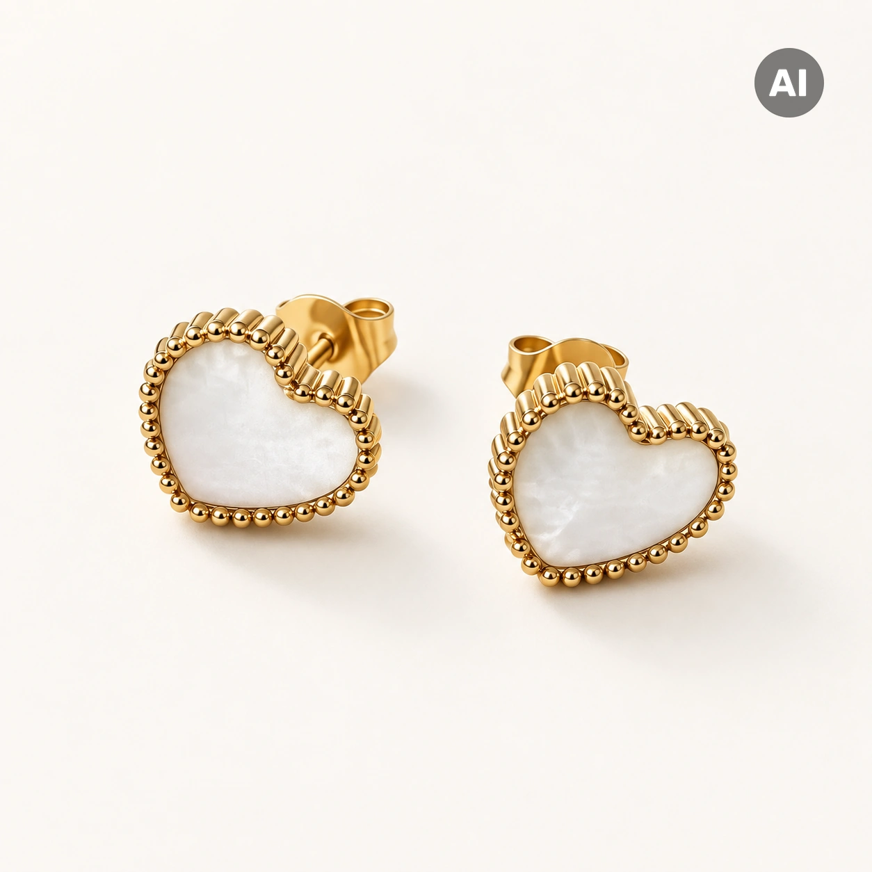 LIANOA Herz Ohrstecker gold