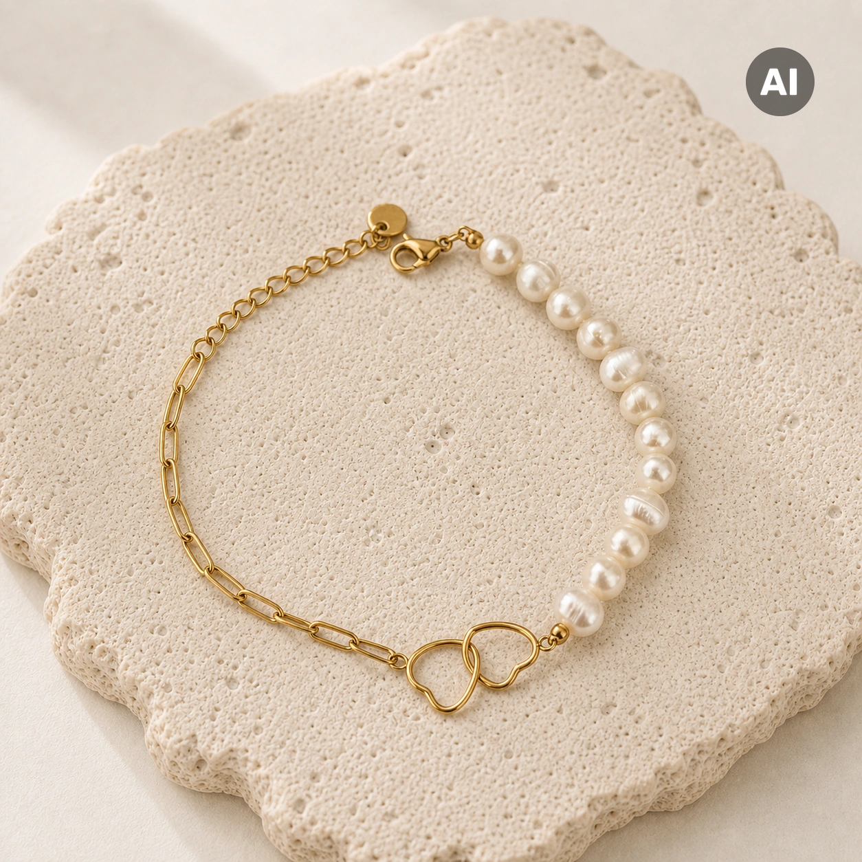 LIANOA Perlen Armband gold