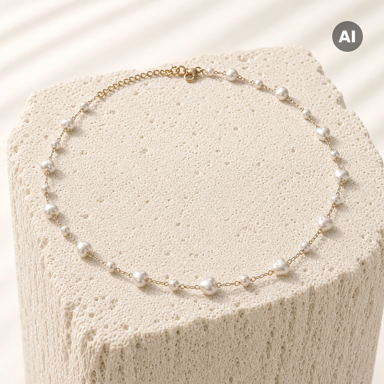 LIANOA Perlen Halskette gold