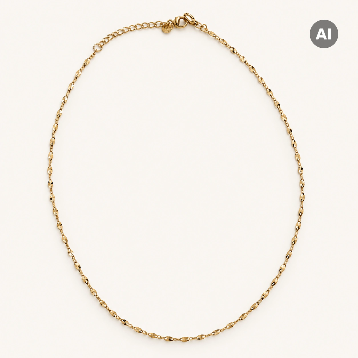 Halskette mit facettierter Gliederkette und Verlängerung, goldfarben