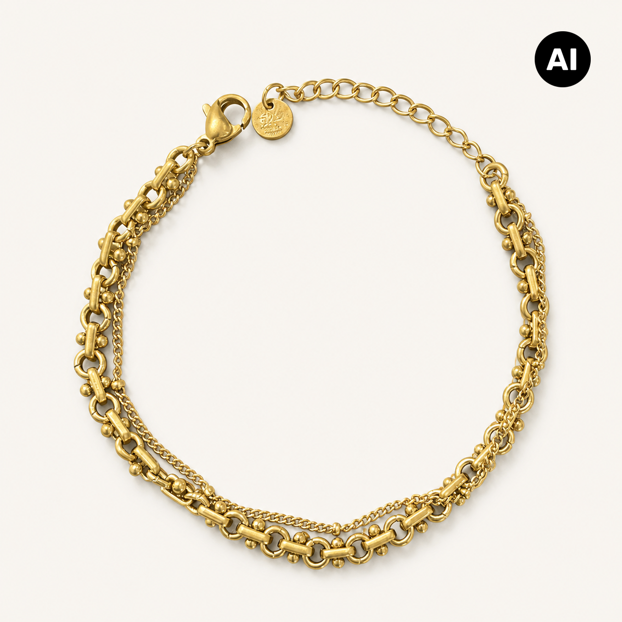 LIANOA Doppel-Armband gold