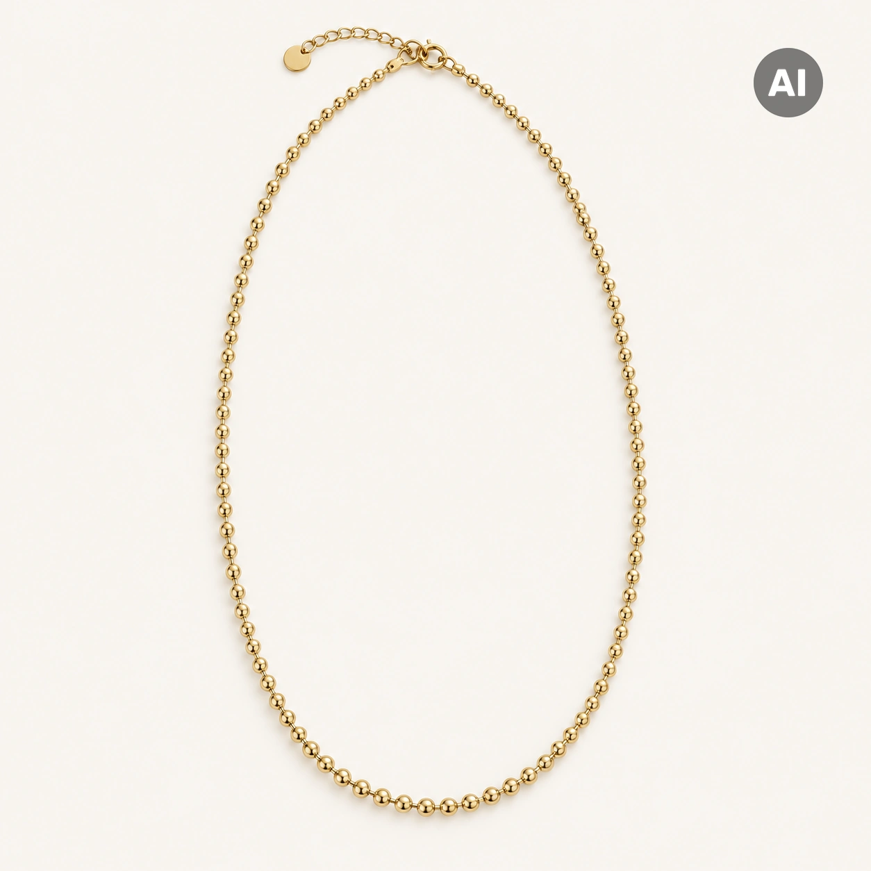 Halskette mit Kugelkette, goldfarben
