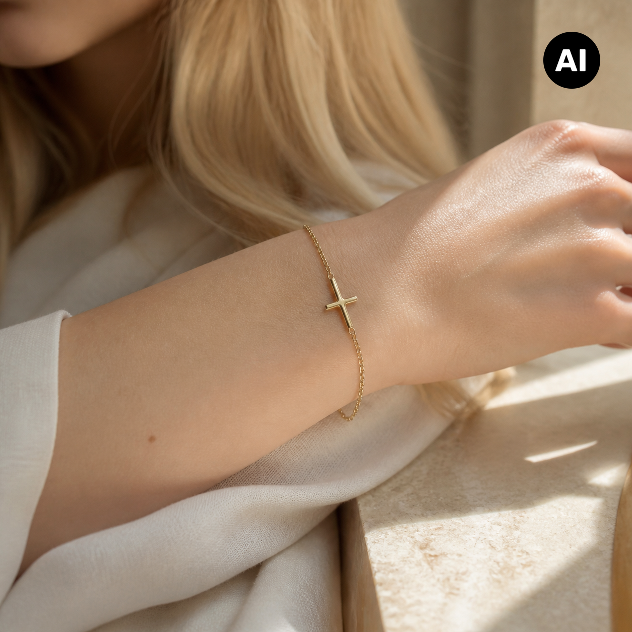 LIANOA Armband Kreuz gold