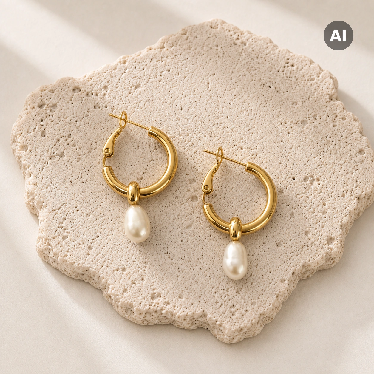 LIANOA Perlen Creole gold