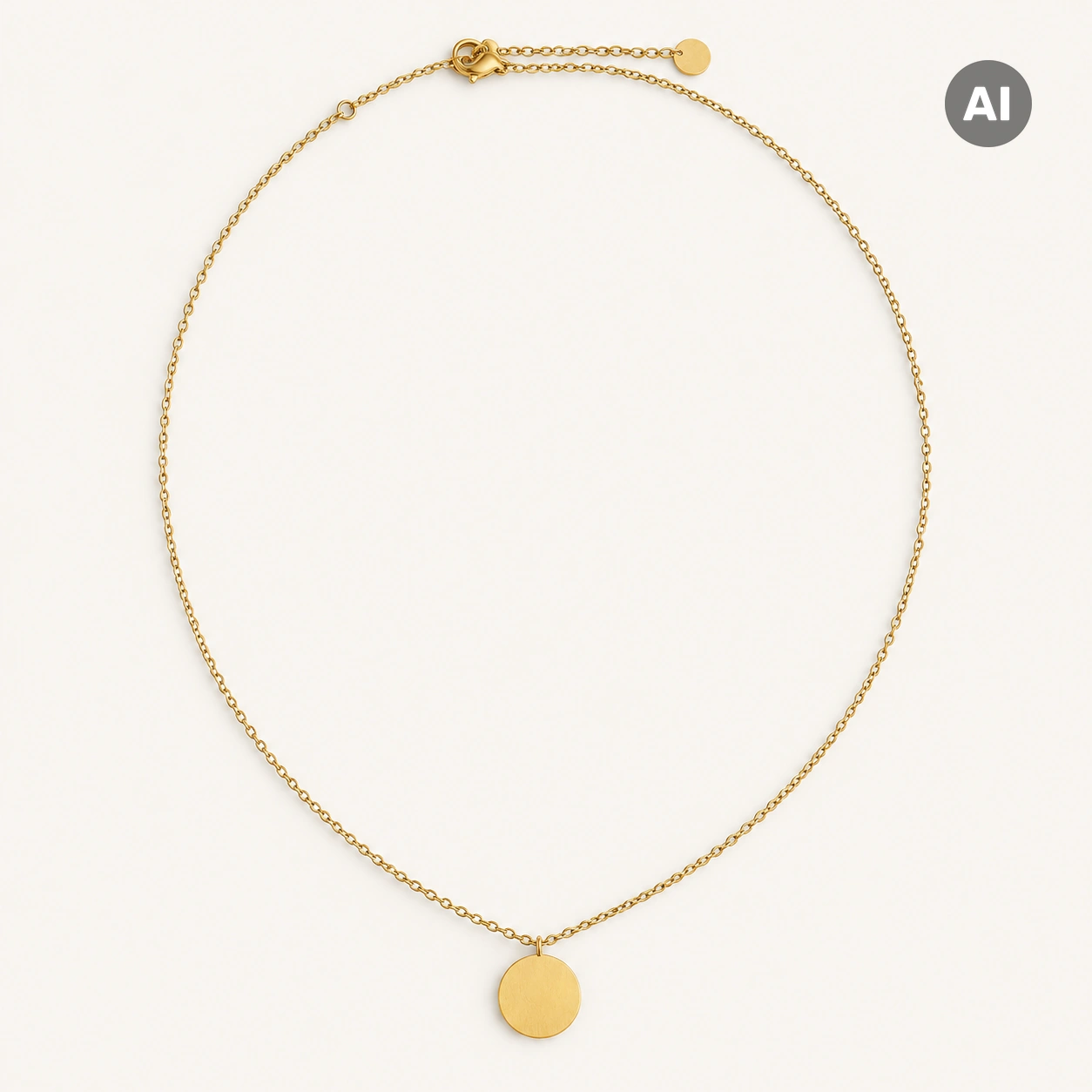 Halskette mit Plättchen-Anhänger und Verlängerung, goldfarben