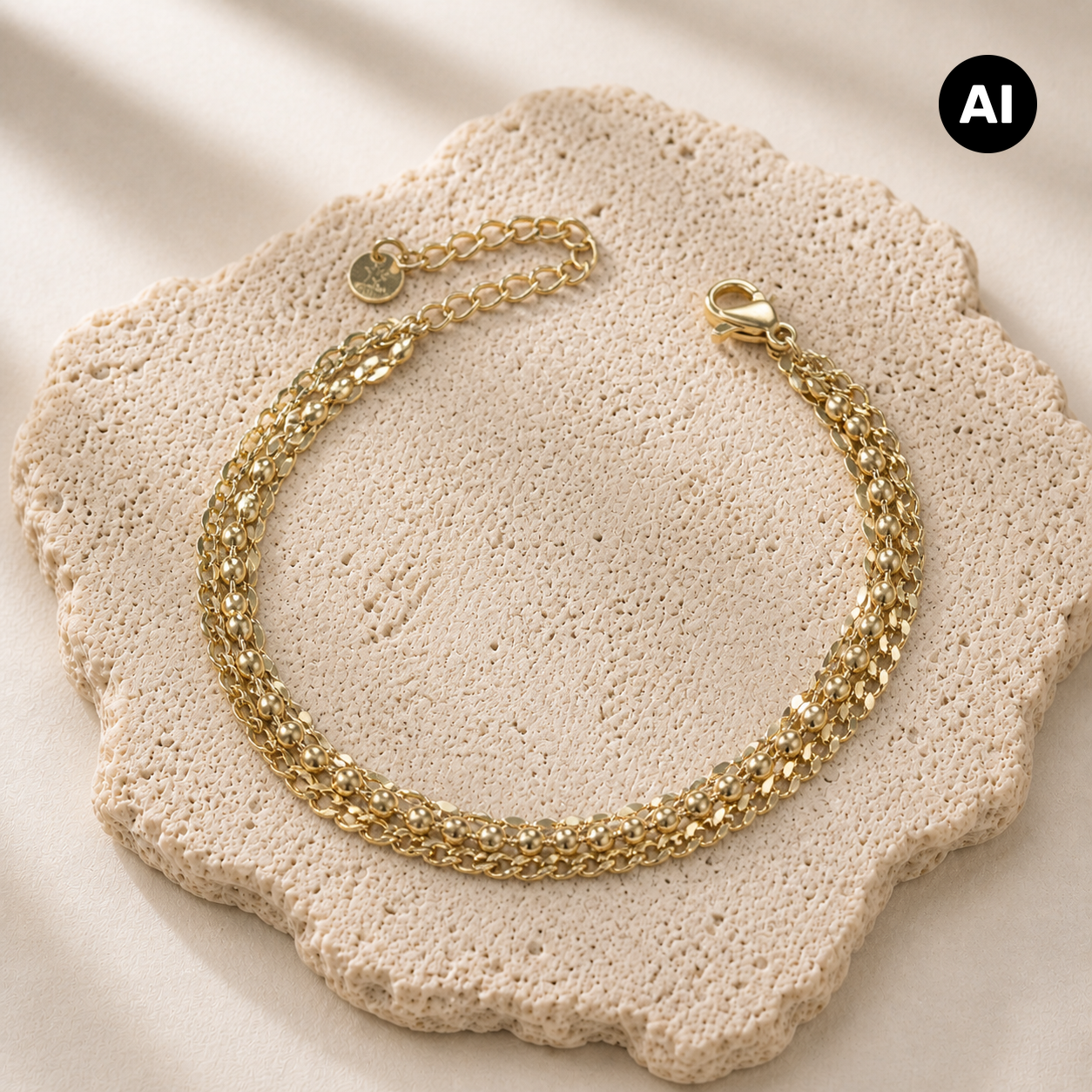 LIANOA Doppel-Armband gold
