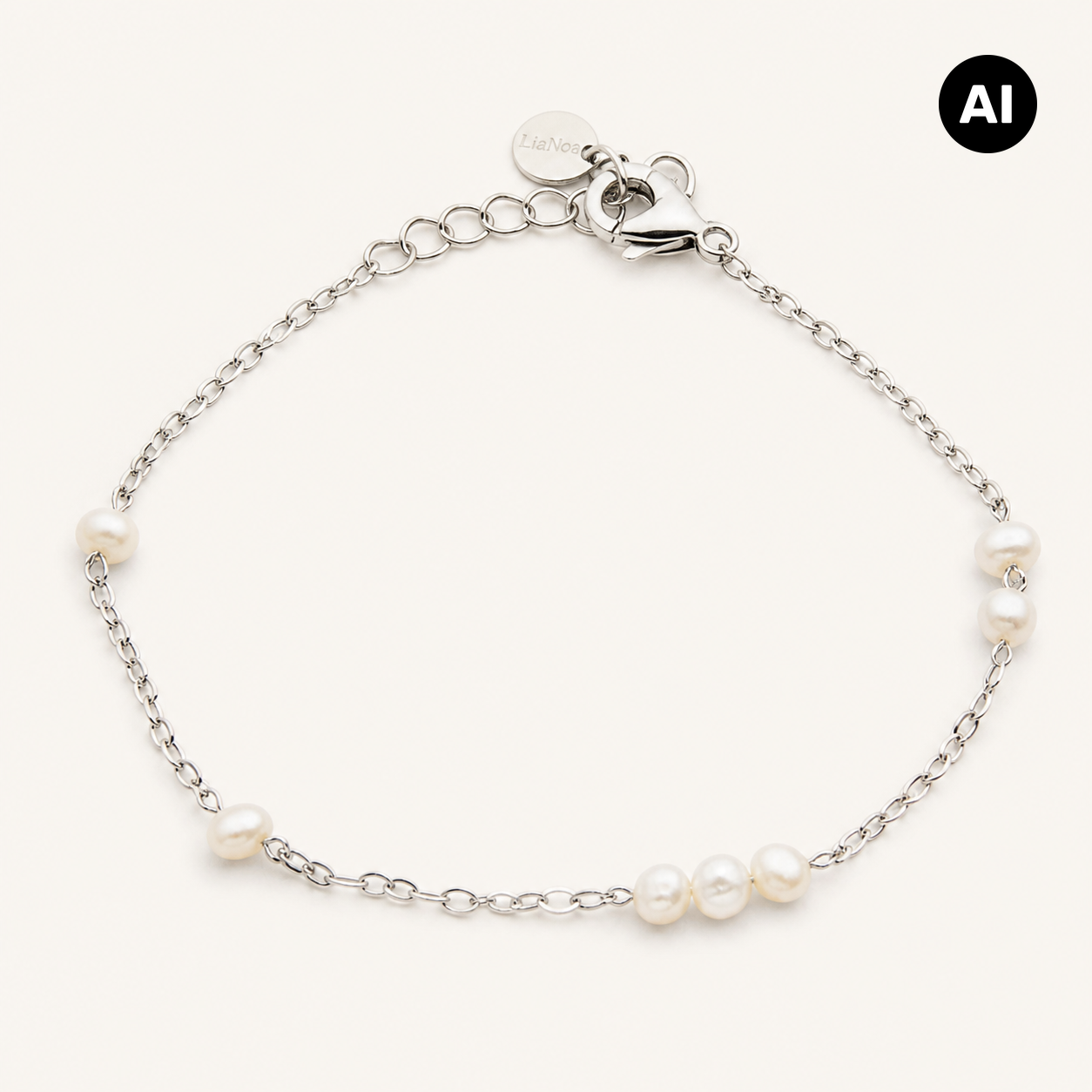 LIANOA Perlen Armband silber