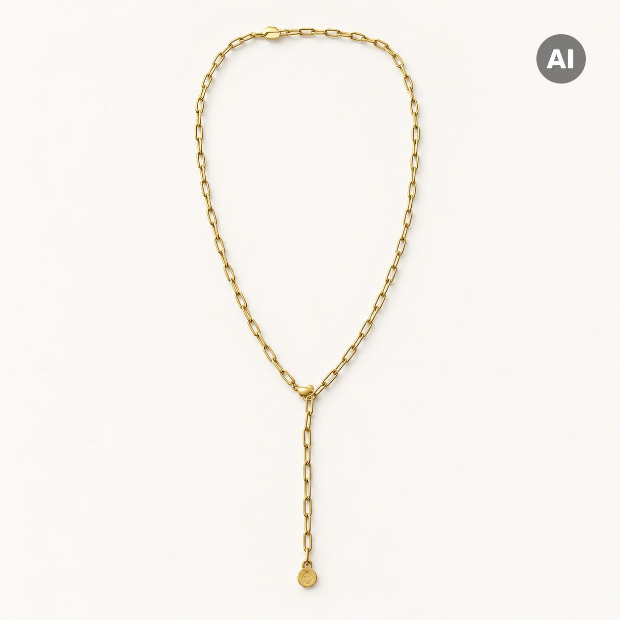 Halskette mit Paperclip-Gliederkette, goldfarben