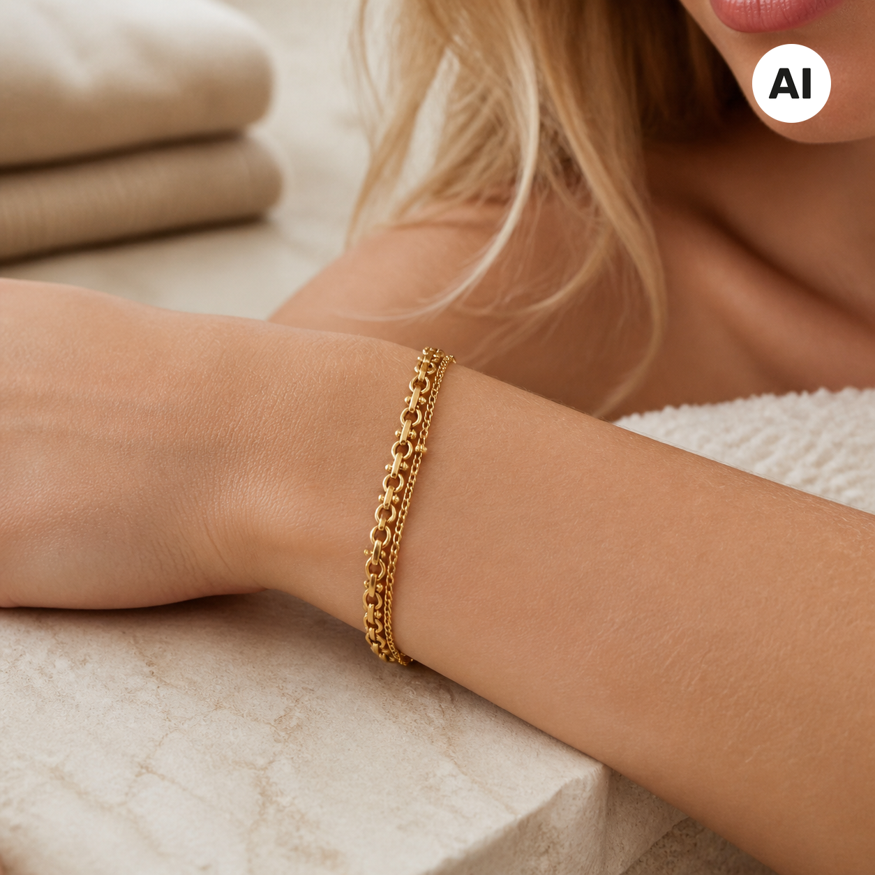 LIANOA Doppel-Armband gold