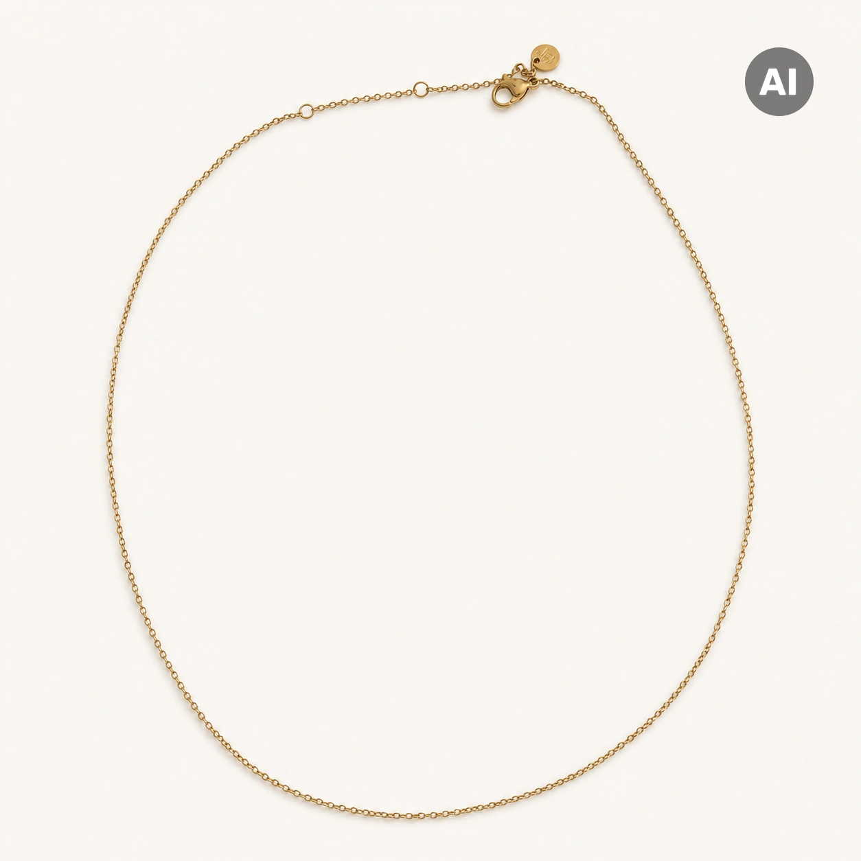 Halskette mit zarter Ankerkette, goldfarben