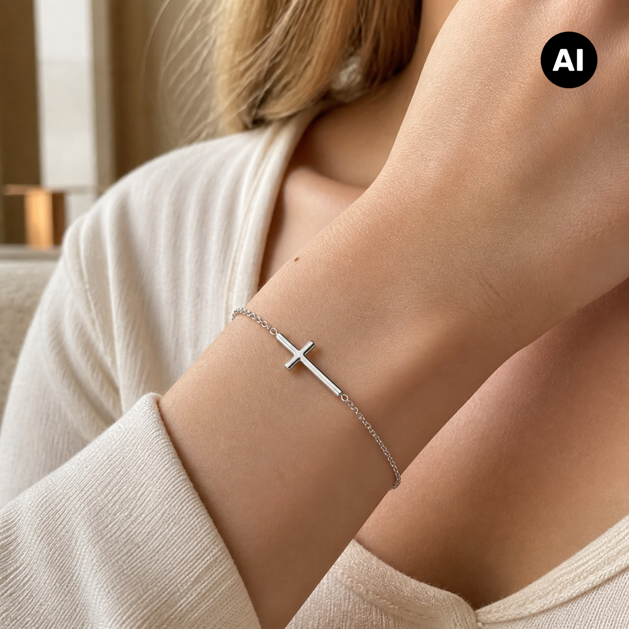 LIANOA Armband Kreuz silber